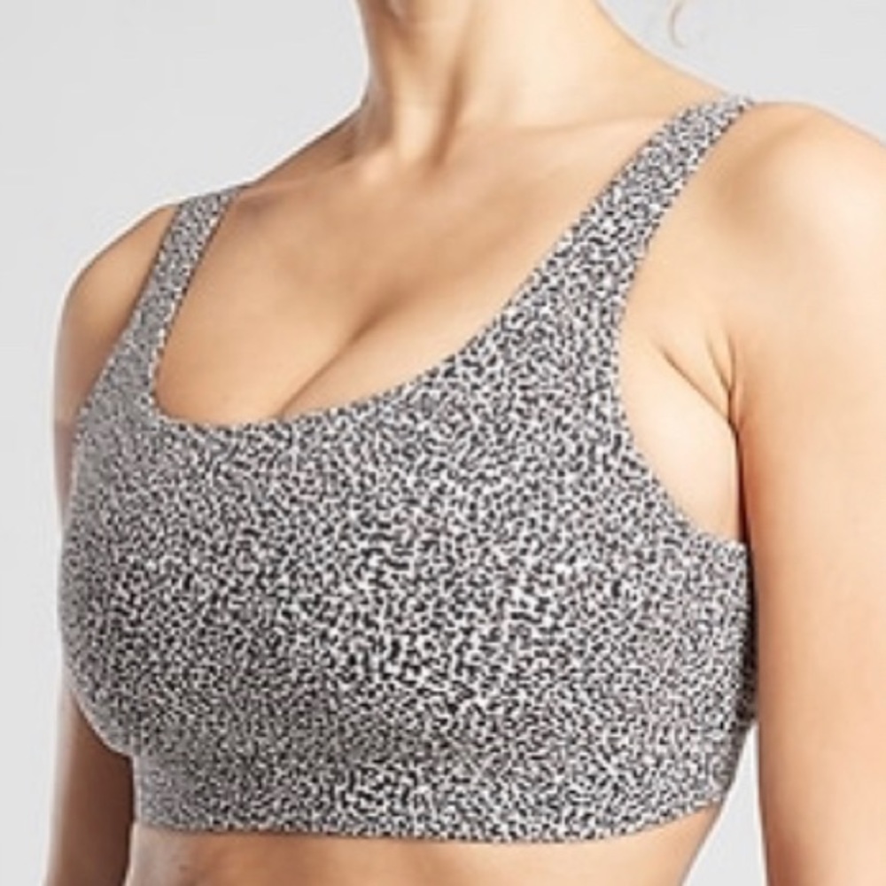 Athleta Exhale Textured Bra D-DD. Med BLK/WHT